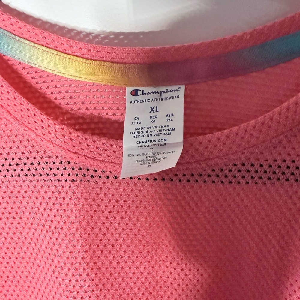 Champion Pink Mesh Athletic Tank Top XL NWT Breathable - Picture 5 of 9